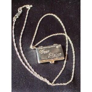 Danbury Mint DEAR SISTER Sterling Silver Gold Vermeil Love Pendant Necklace